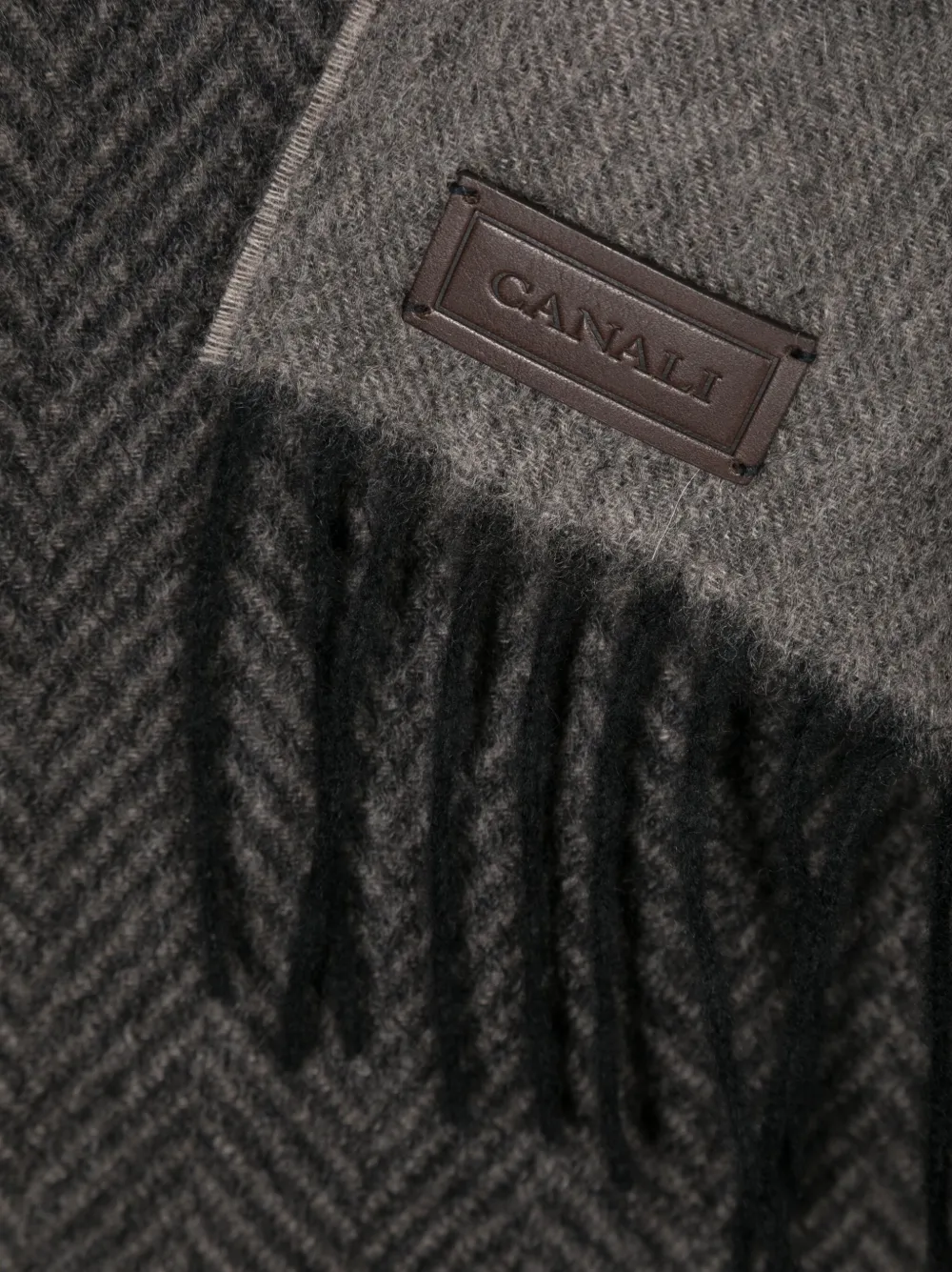 Canali herringbonepattern Cashmere Scarf Farfetch