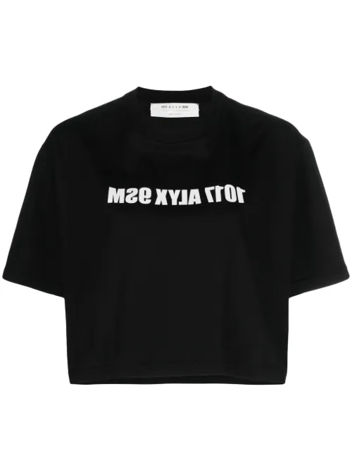 T-shirt crop en coton à logo imprimé - 1017 ALYX 9SM - Modalova