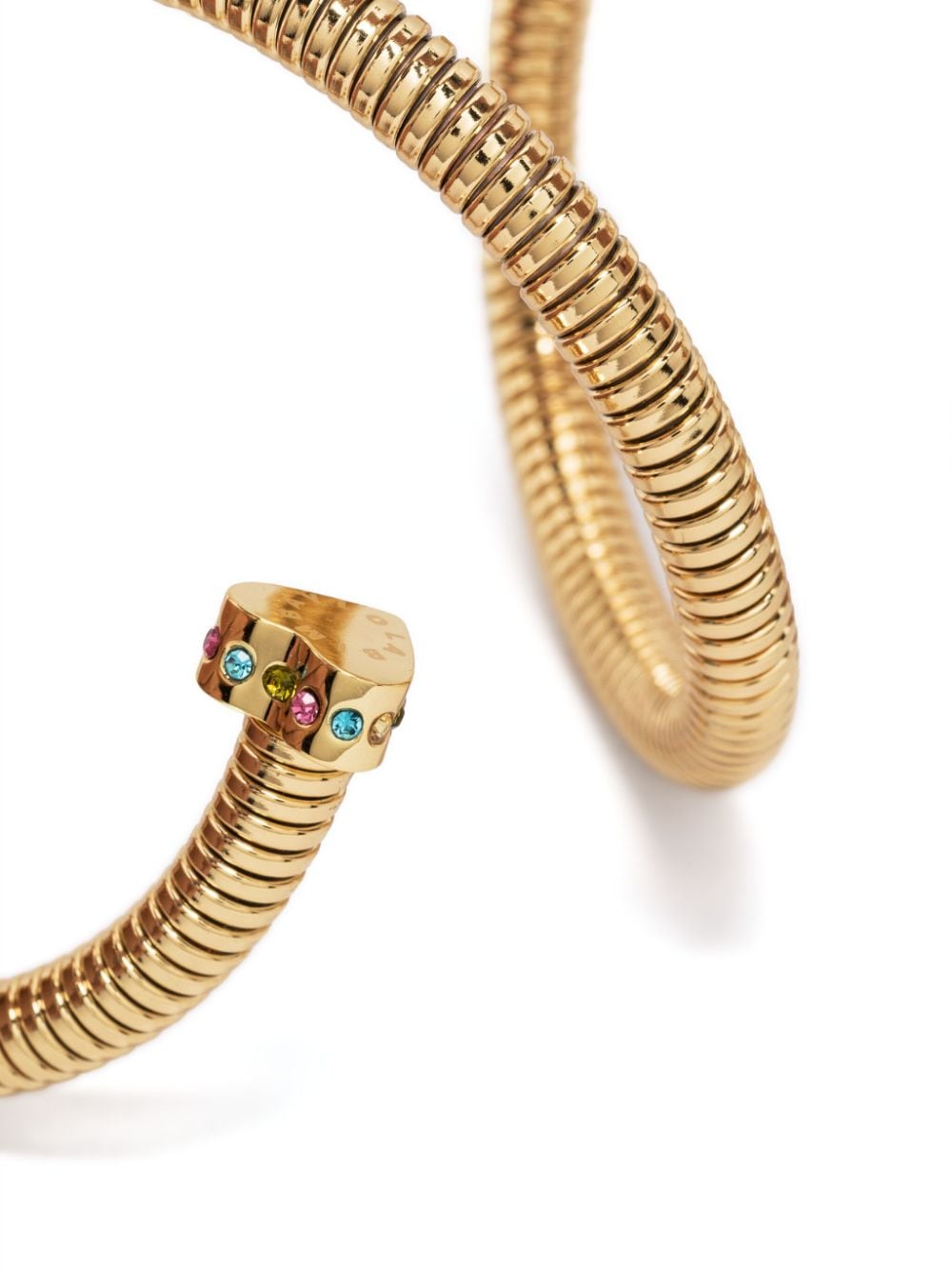 Shop Bimba Y Lola Crystal-embellished Spiral Bracelet In Gold