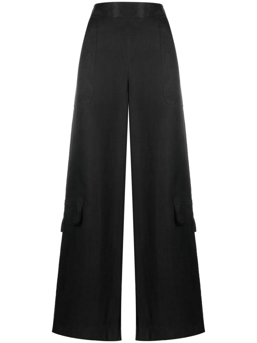 Bimba Y Lola High-waisted Wide-leg Trousers In Black