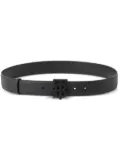 Burberry TB monogram-plaque leather belt - Black