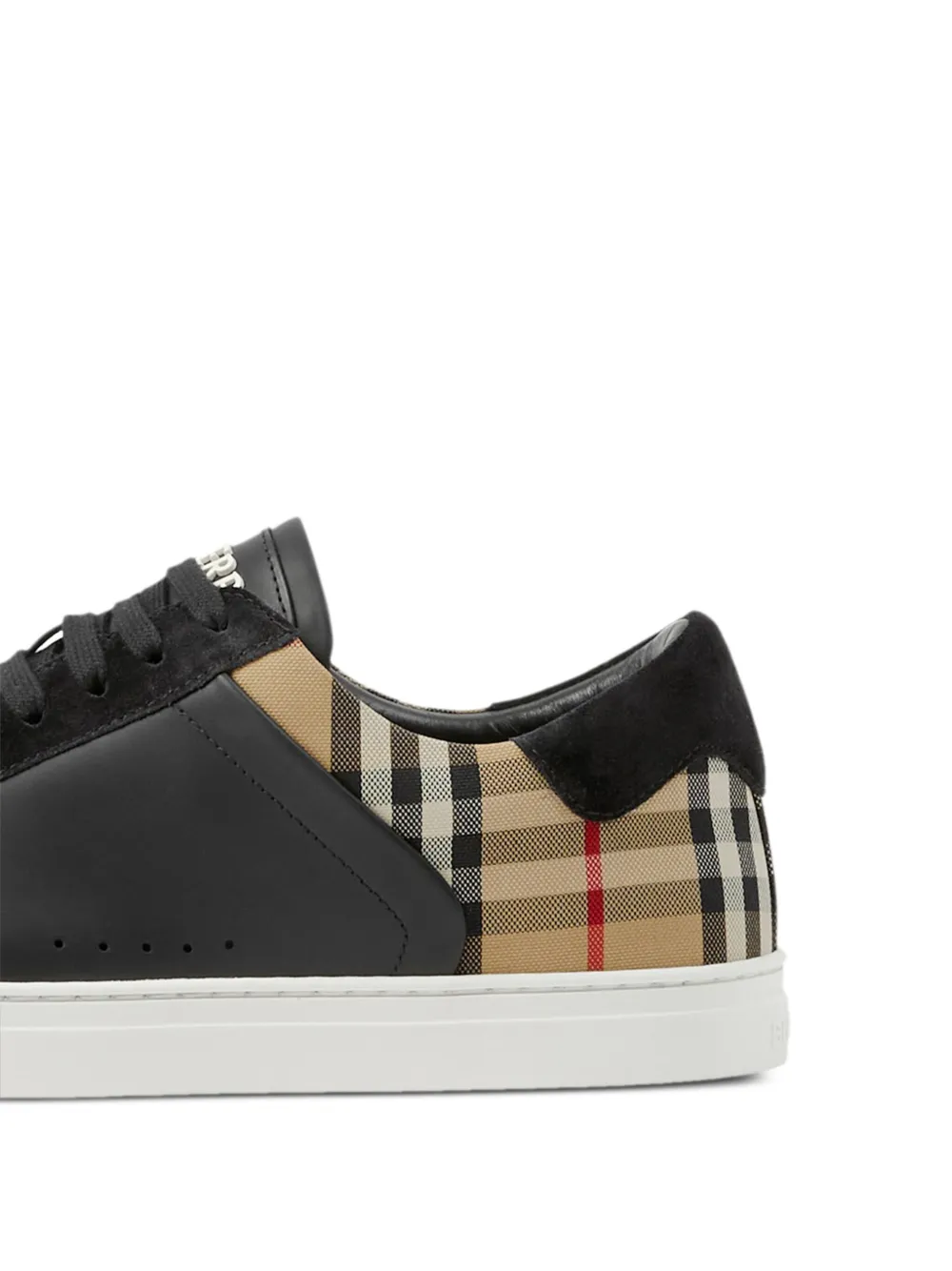 Shop Burberry Vintage Check-print Sneakers In Black