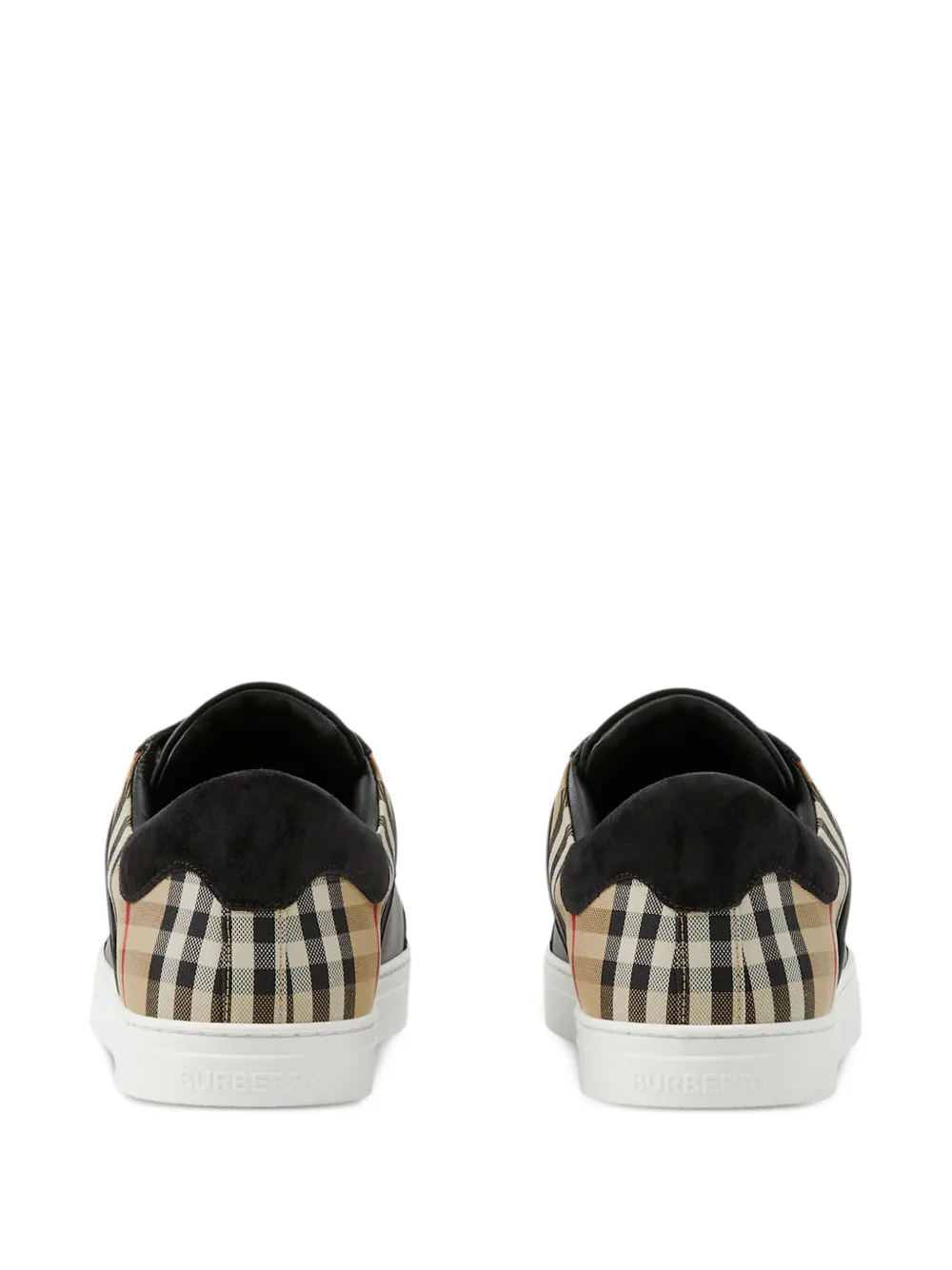 Shop Burberry Vintage Check-print Sneakers In Black