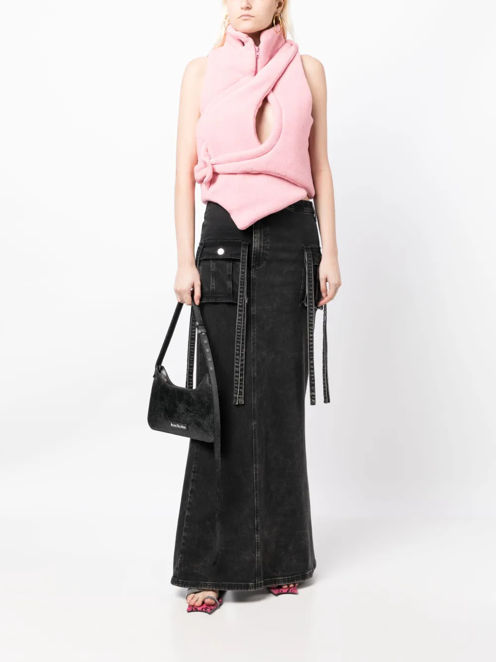 Ottolinger asymmetric fleece padded vest - Roze