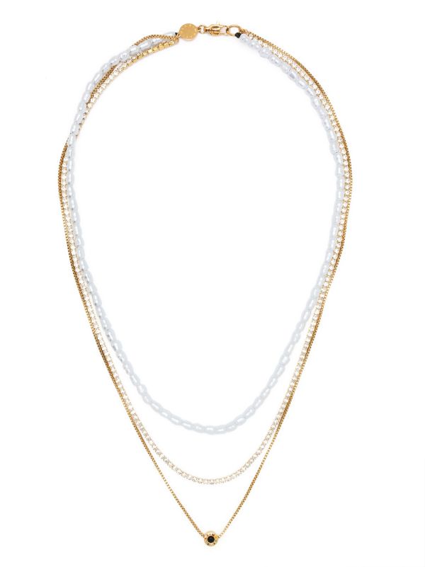 White gold layered on sale necklace