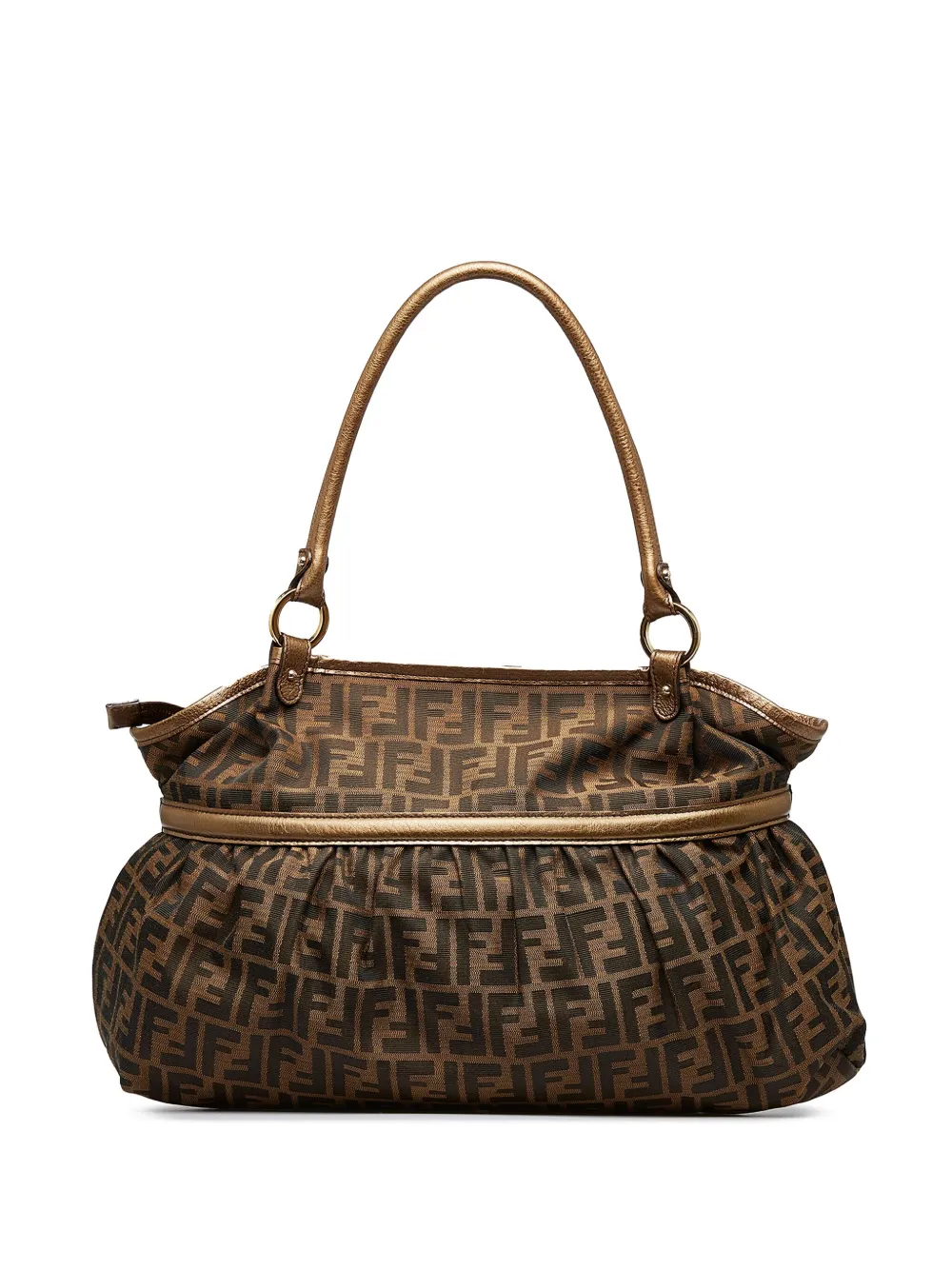 FENDI Zucca Canvas Hobo Shoulder Bag Brown-US