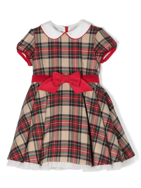 Colorichiari bow-detail plaid-check pattern dress