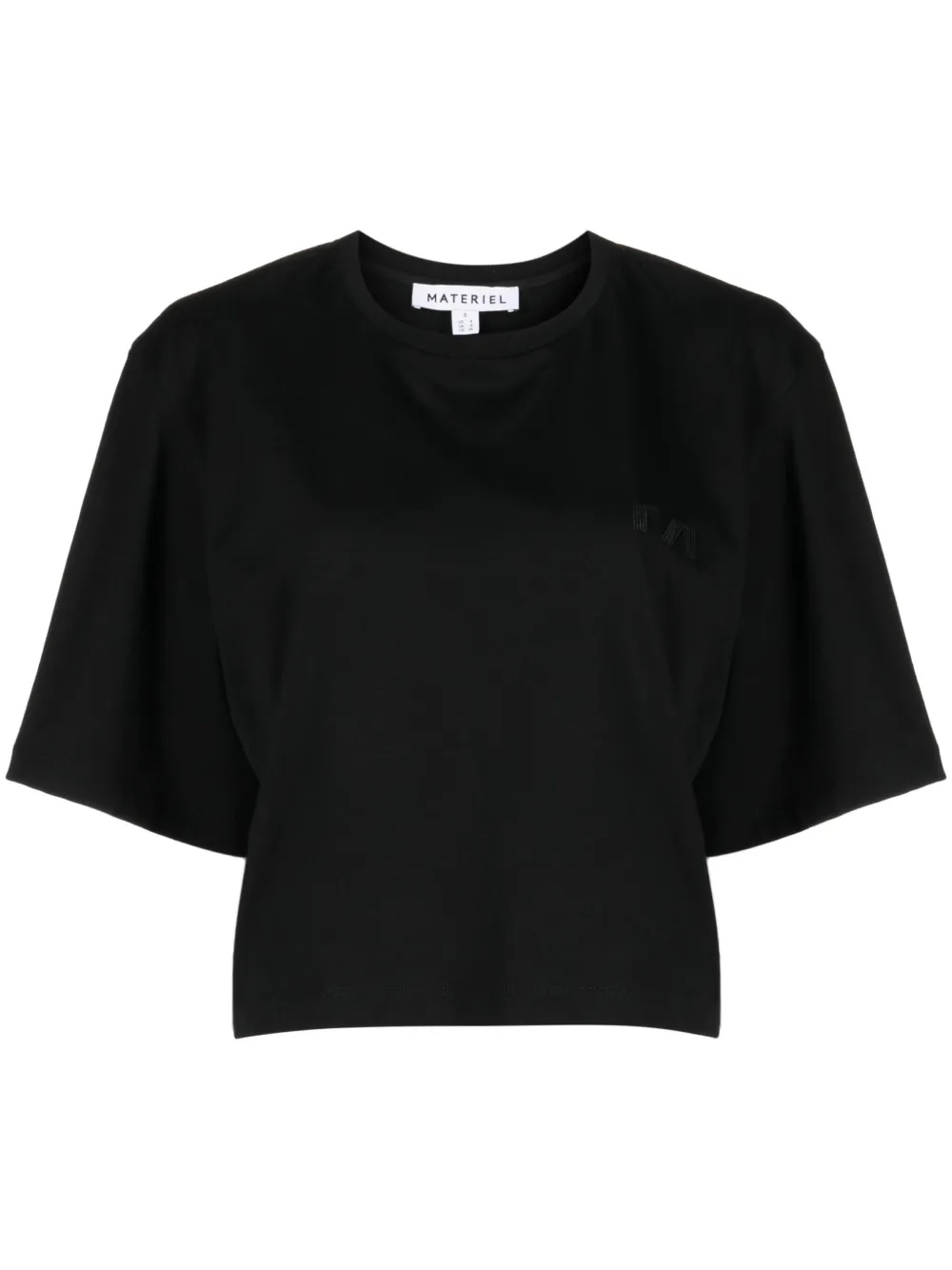 Materiel T-shirt crop con ricamo - Nero