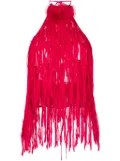 Blumarine fringe-design open-back top - Red