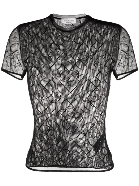 Blumarine point d'espirit sheer T-shirt