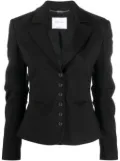 Blumarine single-breasted draped blazer - Black