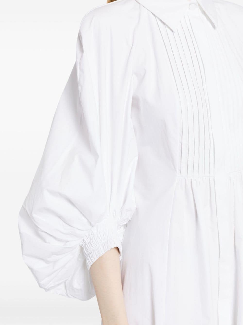 Shop Huishan Zhang Pat Poplin Midi Shirtdress In White