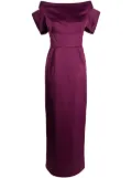 Huishan Zhang Aveline bow silk gown - Purple