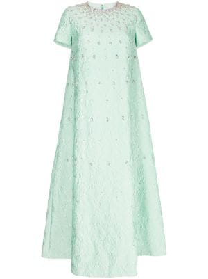 Huishan Zhang Debra Feather cold-shoulder Gown - Farfetch