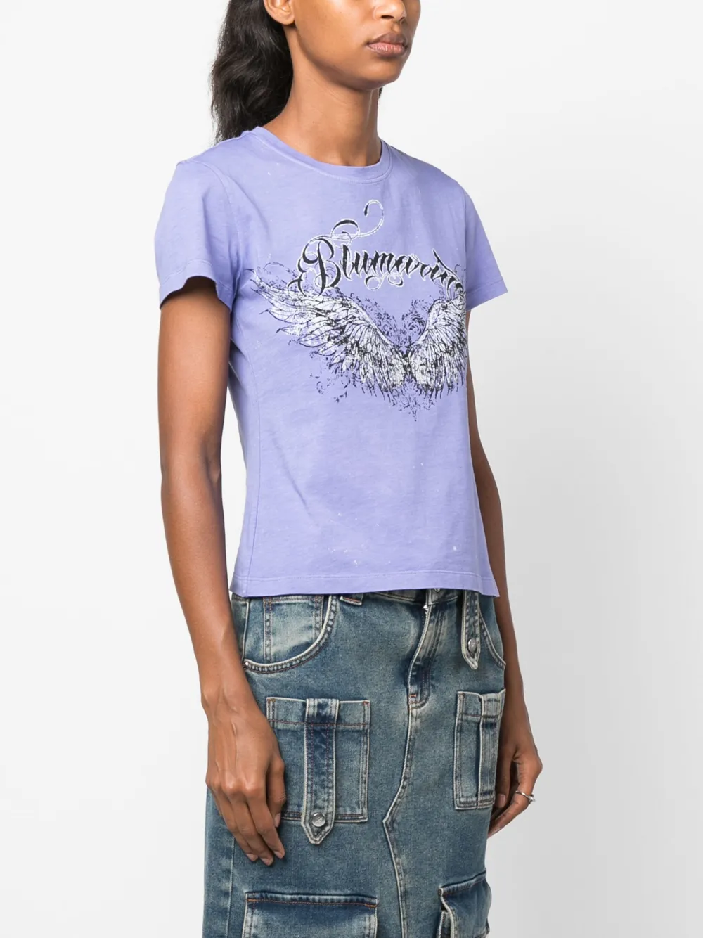 BLUMARINE LOGO-PRINT COTTON T-SHIRT