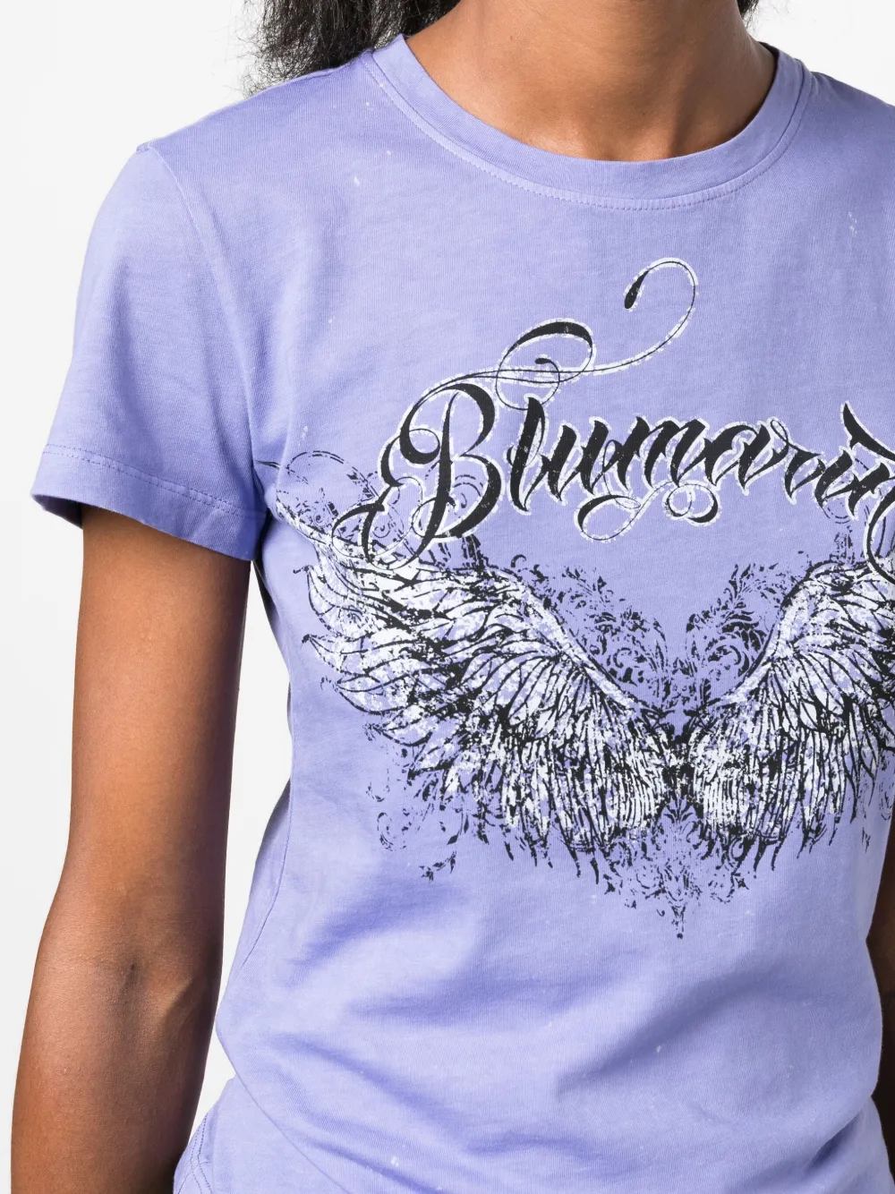 BLUMARINE LOGO-PRINT COTTON T-SHIRT