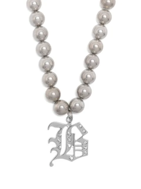 Blumarine logo-lettering polished-finish necklace 
