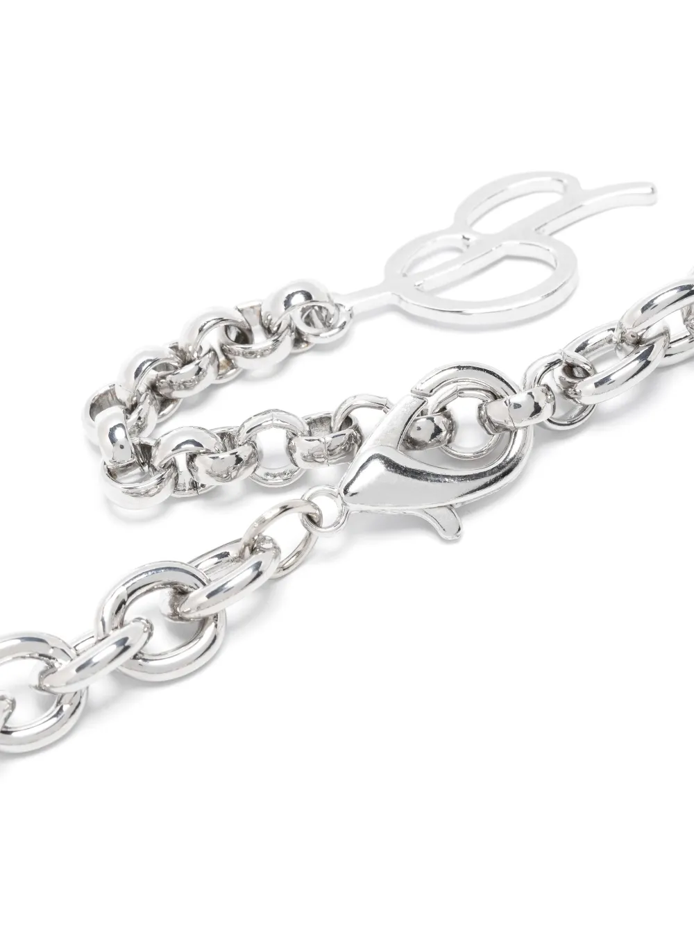 Shop Blumarine Padlock-detail Polished-finish Necklace In Silver