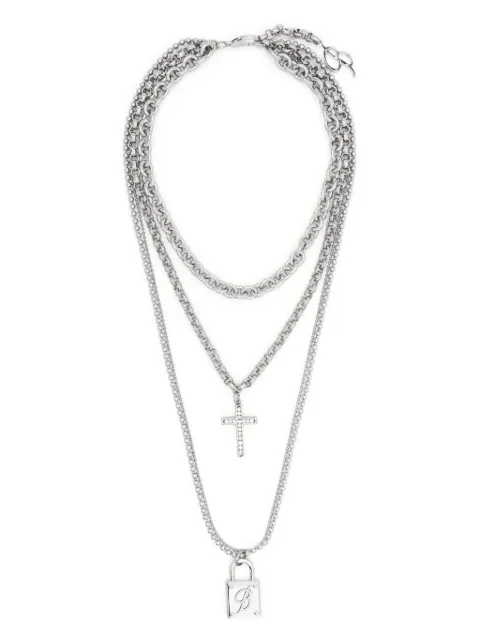 Blumarine padlock-detail crystal-embellished necklace 
