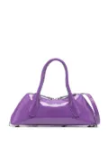 Blumarine logo-debossed patent-leather tote bag - Purple