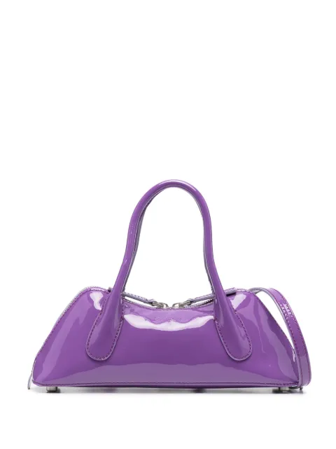 Blumarine logo-debossed patent-leather tote bag