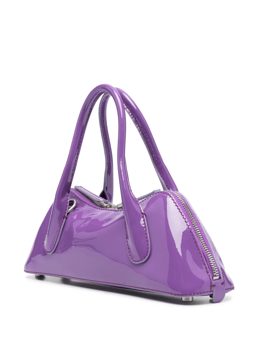 Shop Blumarine Logo-debossed Patent-leather Tote Bag In Purple