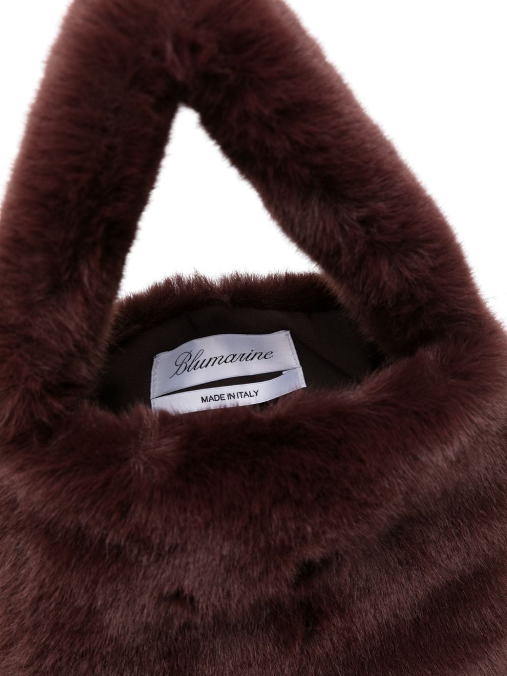Blumarine Faux Fur Bag with Flap and Rhinestone Logo