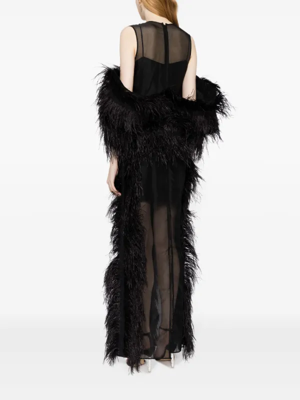 Huishan zhang feather outlet dress