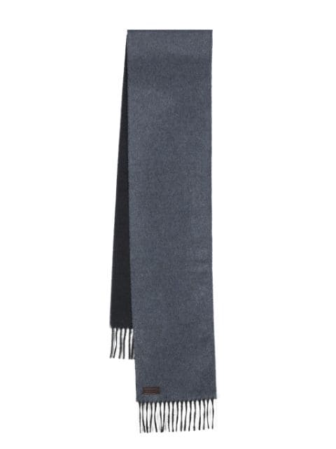 Canali fringed-edge brushed-finish scarf