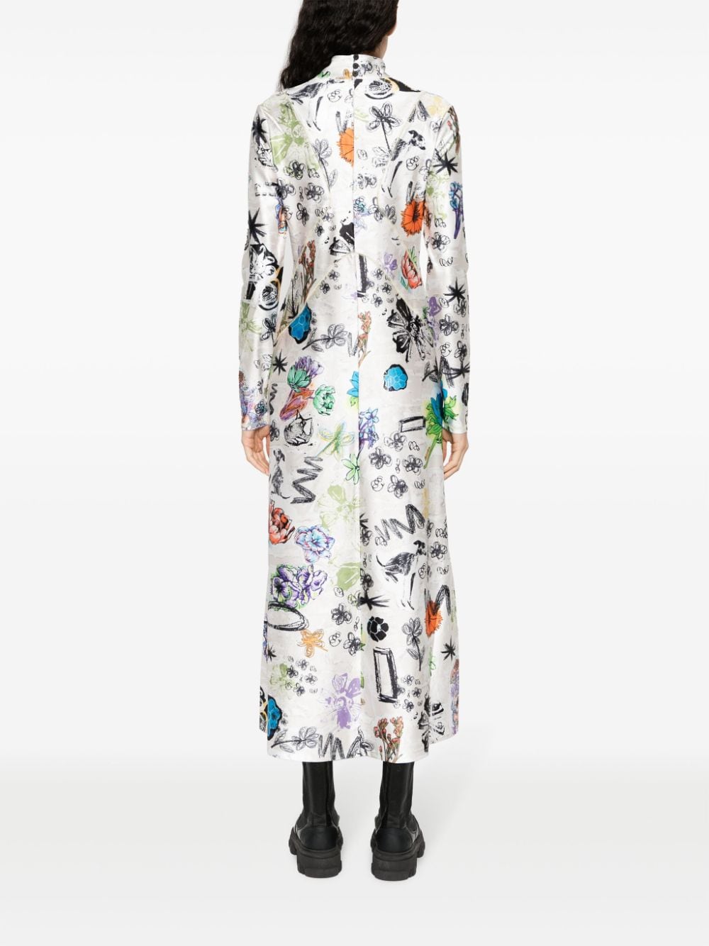 Bimba y Lola Love-print Textured Midi Dress - Farfetch
