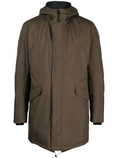 Herno hooded concealed-zip fastening jacket