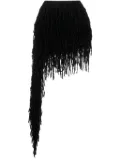 Blumarine fringed asymmetric miniskirt - Black