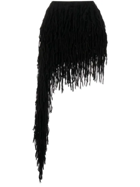Blumarine fringed asymmetric miniskirt
