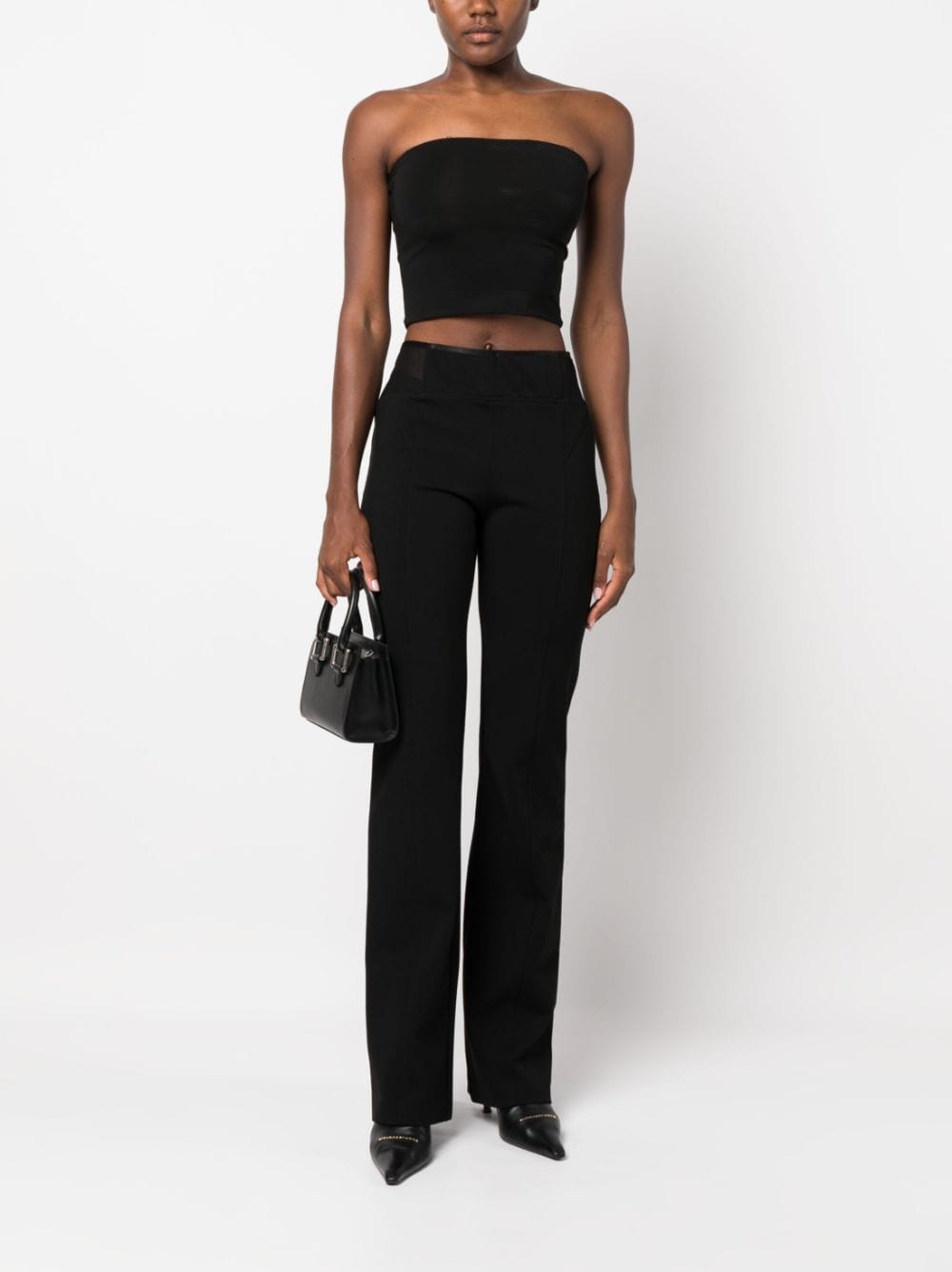 PINKO high-waist straight-leg trousers - Zwart