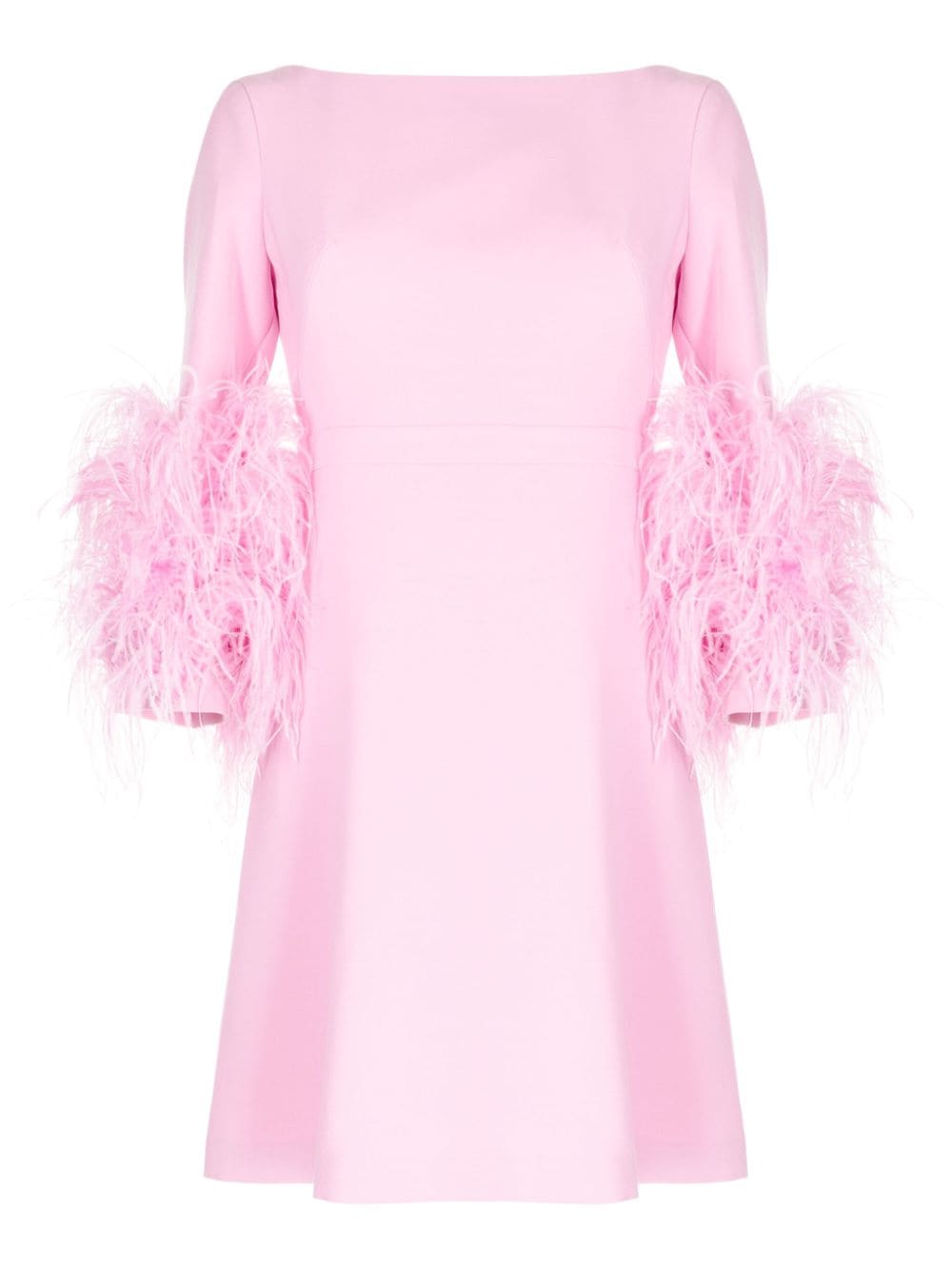 Huishan Zhang Reign Feather-embellished Minidress In Baby Pink