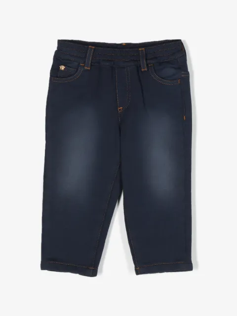 Versace Kids Medusa Head plaque mid-rise straight-leg jeans