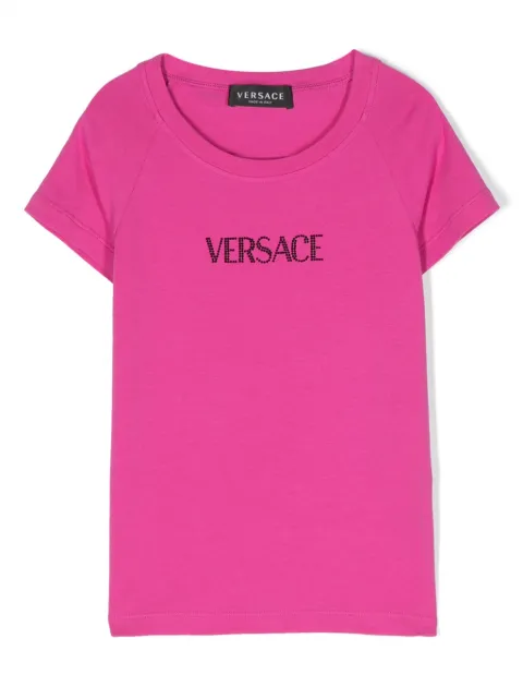 Versace Kids rhinestone-logo short-sleeve T-shirt