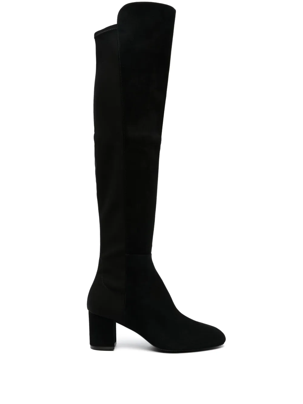 Stuart Weitzman Women's Suede With Elastic Back Heel Knee High Boot In Black