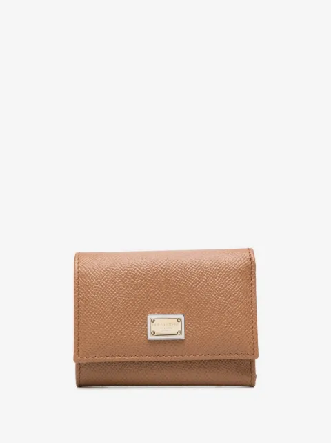 Dolce & Gabbana Dauphine logo-plaque pebbled-leather wallet