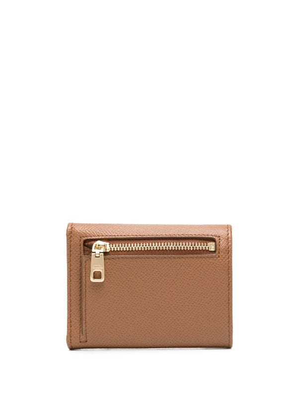 Dolce & Gabbana Logo Leather French Wallet in Brown