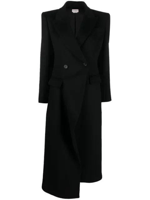 Alexander McQueen asymmetric double-breasted wool coat