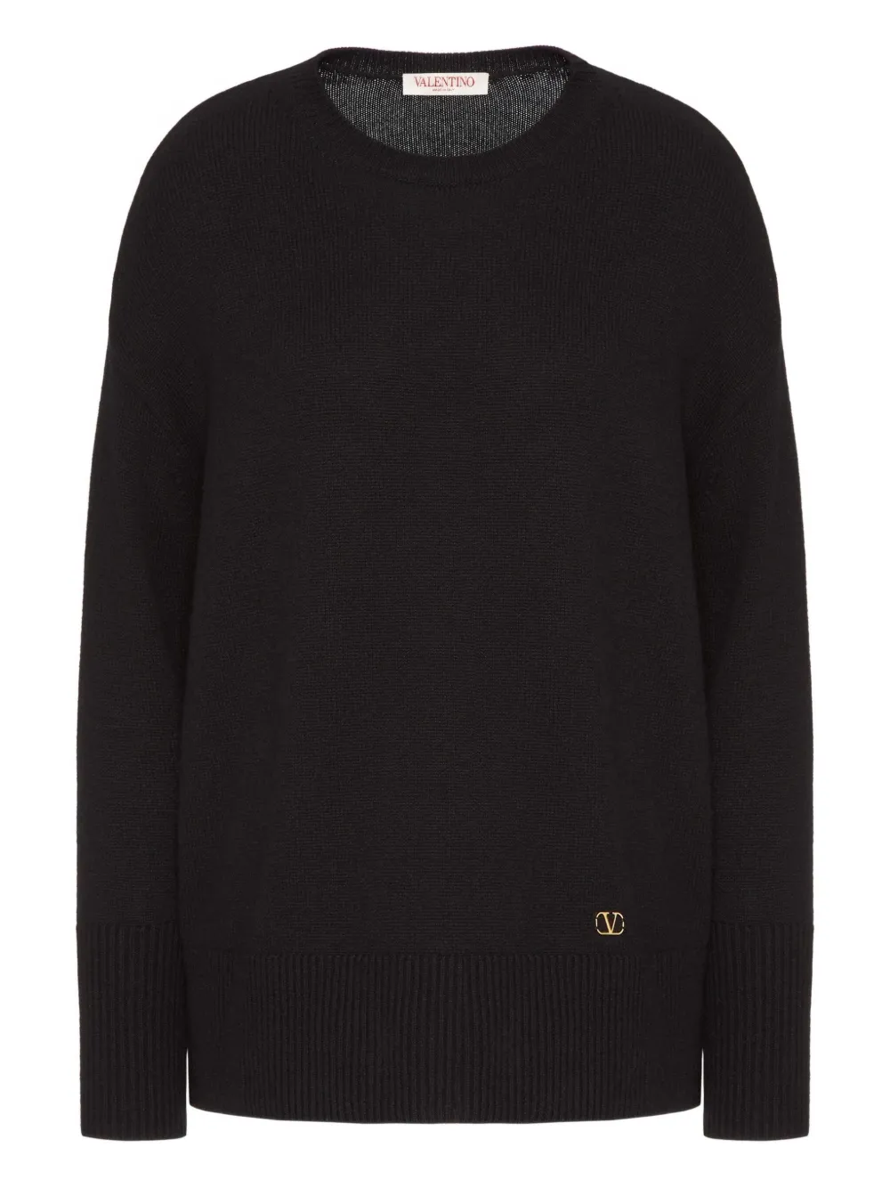 Valentino Garavani Vロゴ カシミア セーター - ブラック Valentino Garavani Vロゴ カシミア セーター - ブラック