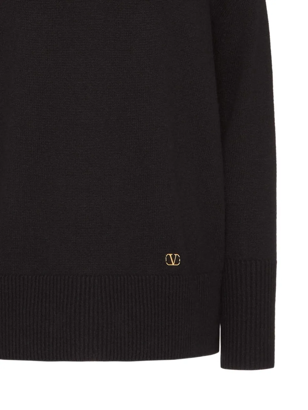 VLogo-plaque cashmere sweater
