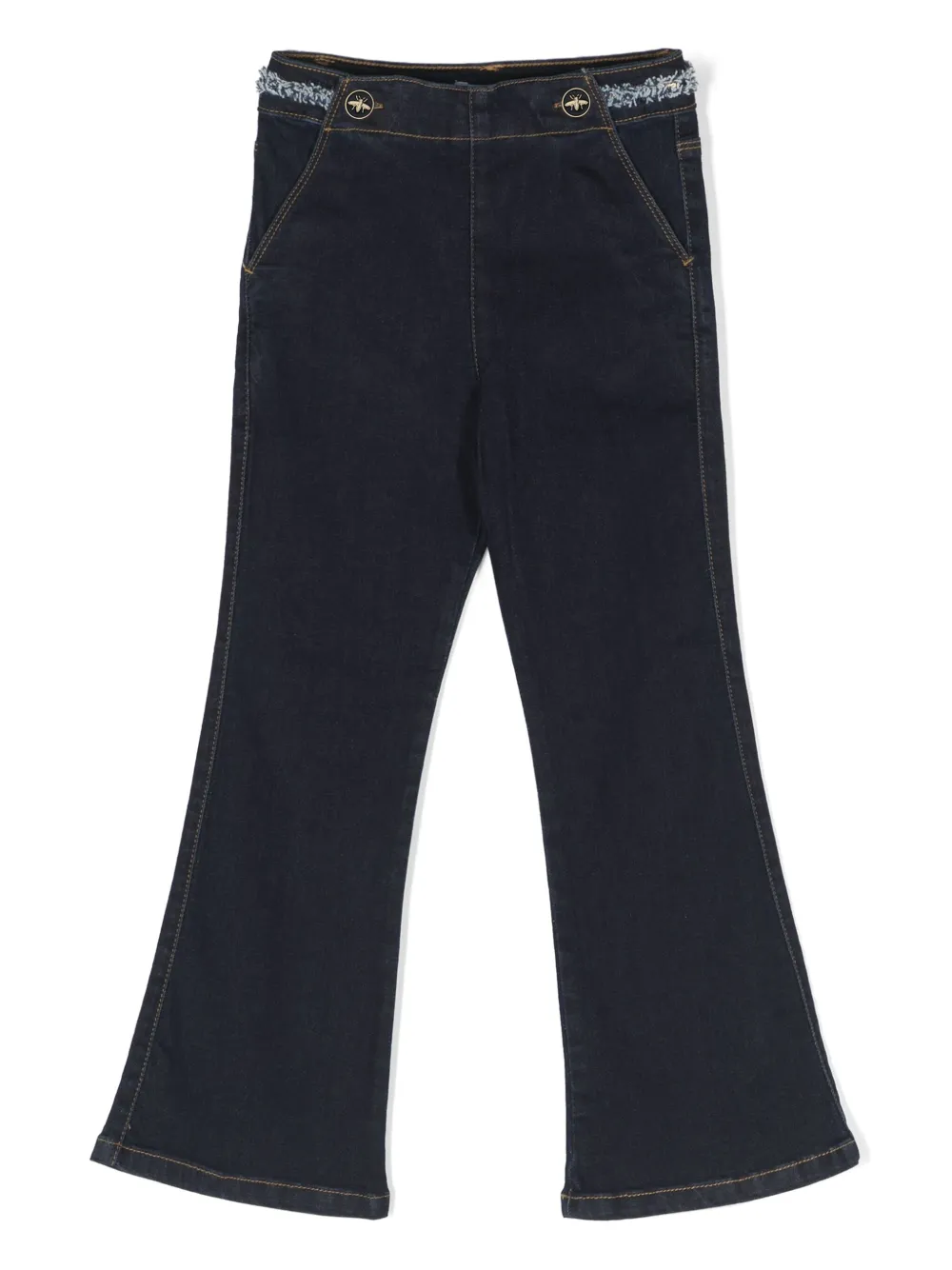 Abel & Lula Kids' Frayed-detailing Flared Jeans In Blue