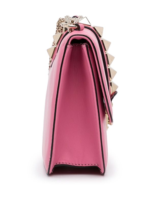 Pre Loved Valentino Small Rockstud Glam Lock Shoulder Bag