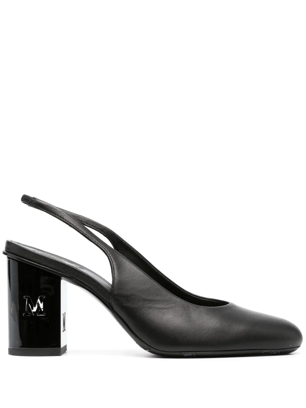 Max Mara escarpins en cuir à bride arrière 80 mm - Noir Max Mara escarpins en cuir à bride arrière 80 mm - Noir