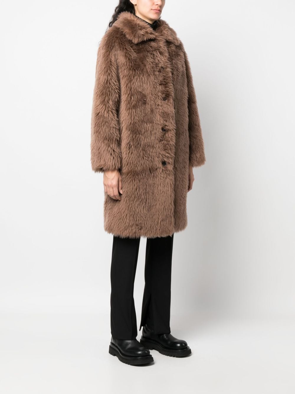 Shop Yves Salomon Belted-waist Wool Coat In Brown
