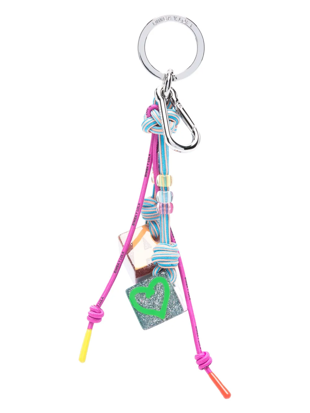 Bimba Y Lola Logo-pendant Keyring In Blue