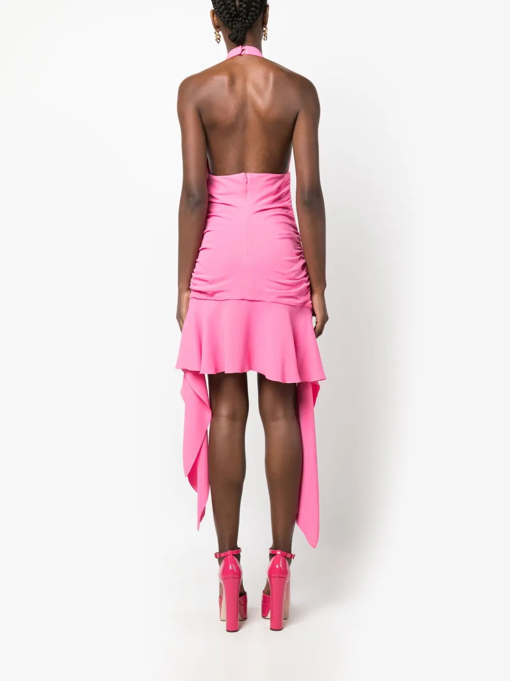 Blumarine Gedrapeerde mini-halterjurk Roze