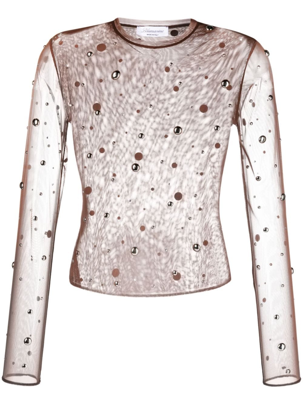 Image 1 of Blumarine metal-embellishment tulle top